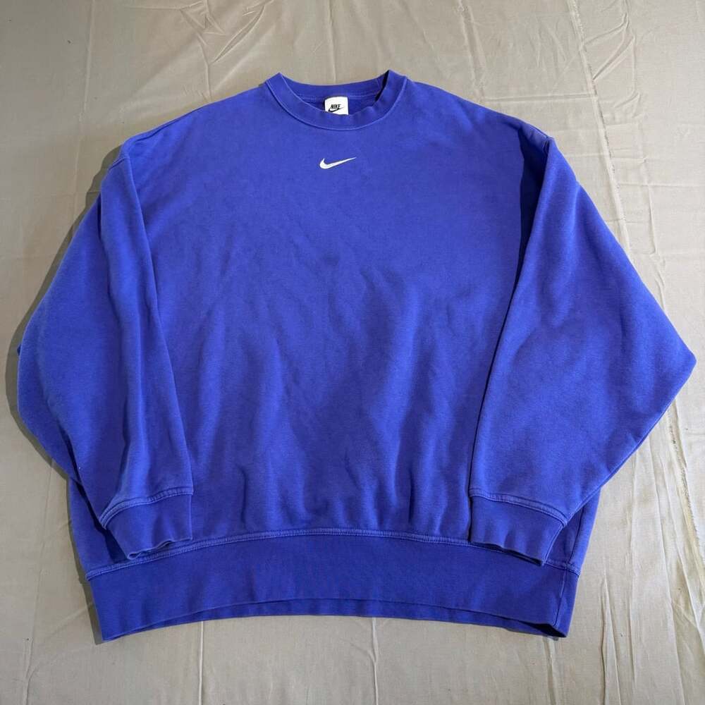 Nike Studio Fleece Oversized Crewneck Sweatshirt Size XS Blue